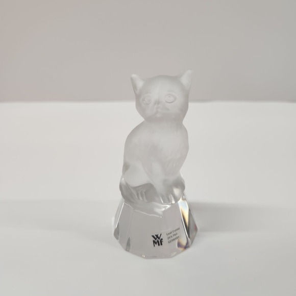 WMF Collection Germany Cat Lead Crystal Sculpture Mini 4" Vintage - Picture 3 of 8